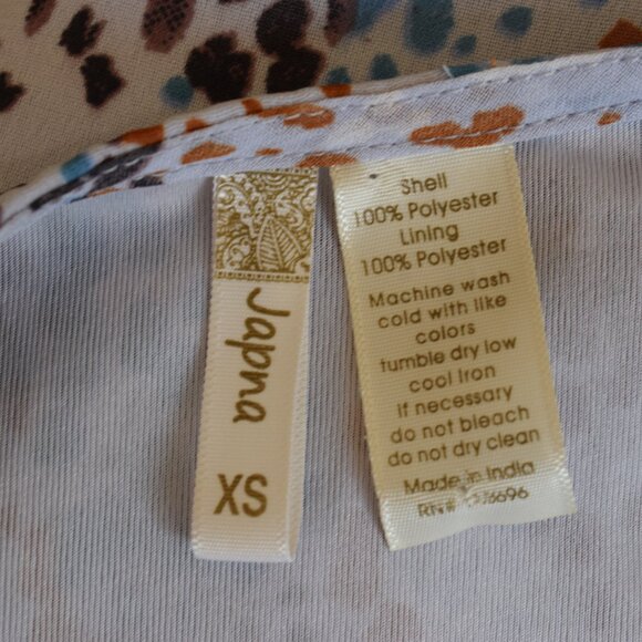 Japna Blue‎  Ruffled Peplum Blouse Long Sleeves Size XS - Picture 10 of 10